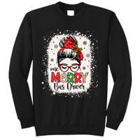 One Merry Bus Driver Messy Bun Christmas School Bus Driver Sweatshirt