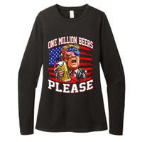 One Million Beers Please Trump 4th Of July Usa American Flag Womens CVC Long Sleeve Shirt