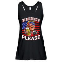 One Million Beers Please Trump 4th Of July Usa American Flag Ladies Essential Flowy Tank