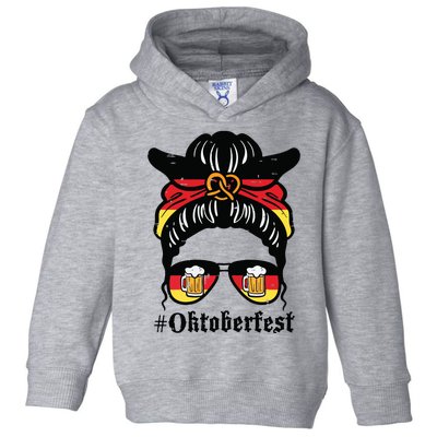 Oktoberfest Messy Bun German Flag Bavarian Festival Women Toddler Hoodie