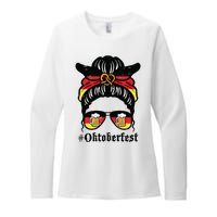 Oktoberfest Messy Bun German Flag Bavarian Festival Women Womens CVC Long Sleeve Shirt