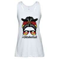 Oktoberfest Messy Bun German Flag Bavarian Festival Women Ladies Essential Flowy Tank