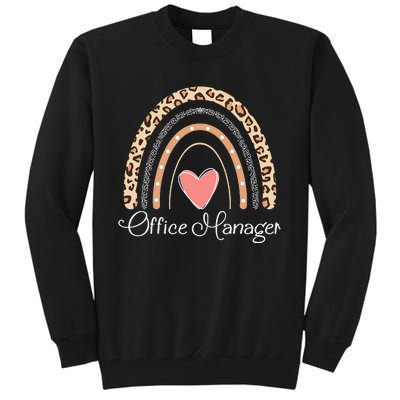 Office Manager Boho Rainbow Funny School Office Manager Tall Sweatshirt