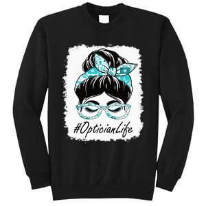 Optician Messy Bun Bleached Appreciation World Health Day Sweatshirt