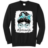 Optician Messy Bun Bleached Appreciation World Health Day Sweatshirt