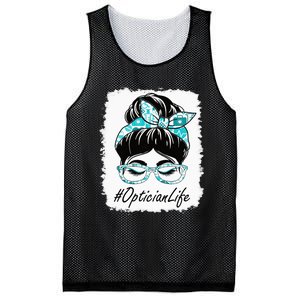 Optician Messy Bun Bleached Appreciation World Health Day Mesh Reversible Basketball Jersey Tank