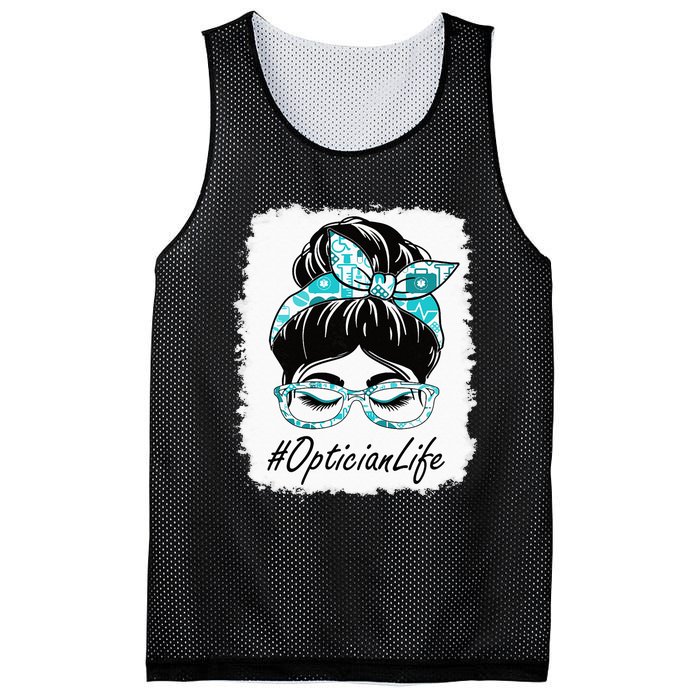 Optician Messy Bun Bleached Appreciation World Health Day Mesh Reversible Basketball Jersey Tank