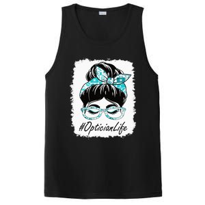 Optician Messy Bun Bleached Appreciation World Health Day PosiCharge Competitor Tank