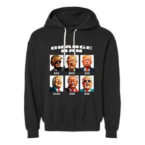 Orange Man Bad The Many Faces of Donald Trump Garment-Dyed Fleece Hoodie