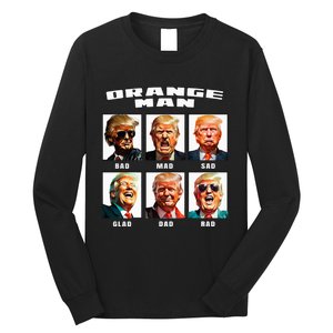 Orange Man Bad The Many Faces of Donald Trump Long Sleeve Shirt