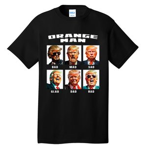 Orange Man Bad The Many Faces of Donald Trump Tall T-Shirt