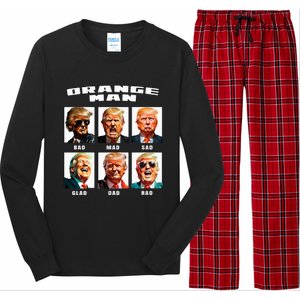 Orange Man Bad The Many Faces of Donald Trump Long Sleeve Pajama Set