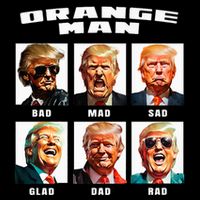 Orange Man Bad The Many Faces of Donald Trump 16 in Basic Backpack