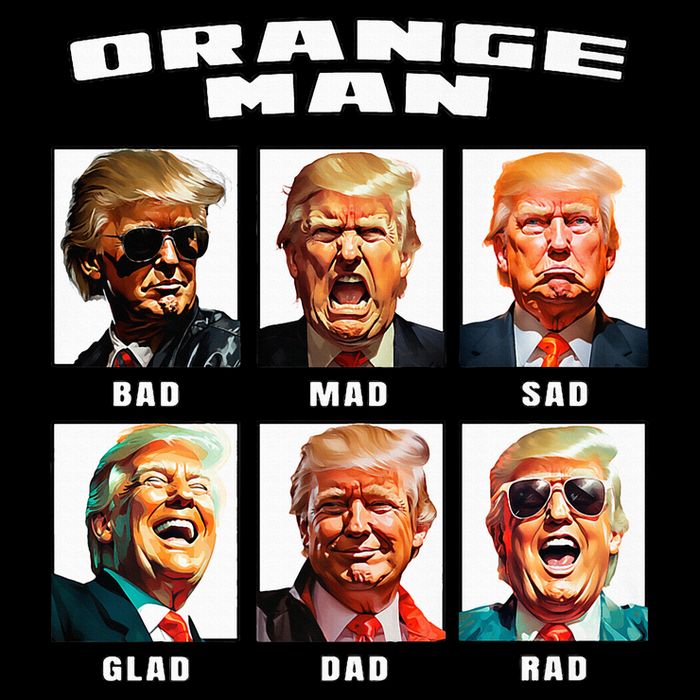 Orange Man Bad The Many Faces of Donald Trump 16 in Basic Backpack