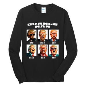 Orange Man Bad The Many Faces of Donald Trump Tall Long Sleeve T-Shirt