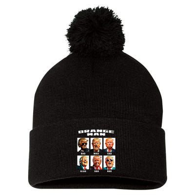 Orange Man Bad The Many Faces of Donald Trump Pom Pom 12in Knit Beanie