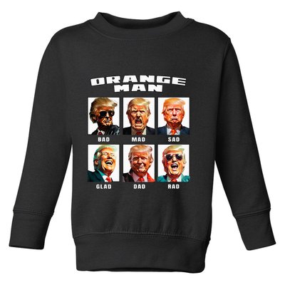Orange Man Bad The Many Faces of Donald Trump Toddler Sweatshirt