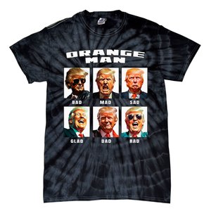 Orange Man Bad The Many Faces of Donald Trump Tie-Dye T-Shirt