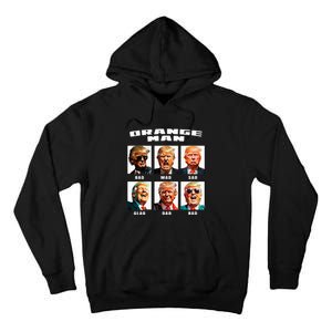 Orange Man Bad The Many Faces of Donald Trump Tall Hoodie