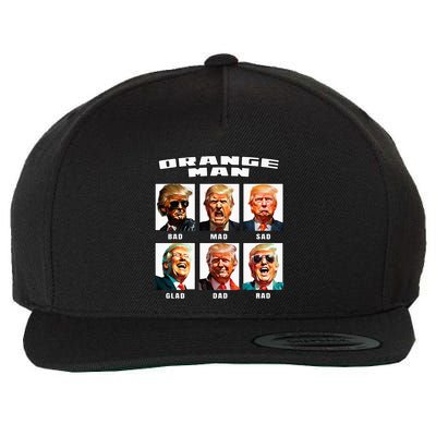 Orange Man Bad The Many Faces of Donald Trump Wool Snapback Cap