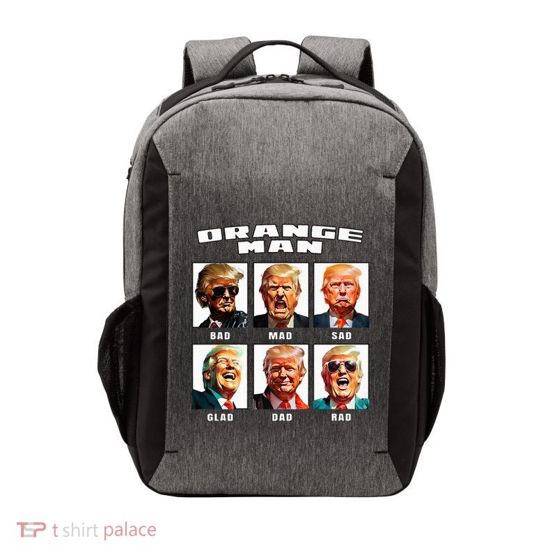 Orange Man Bad The Many Faces of Donald Trump Vector Backpack