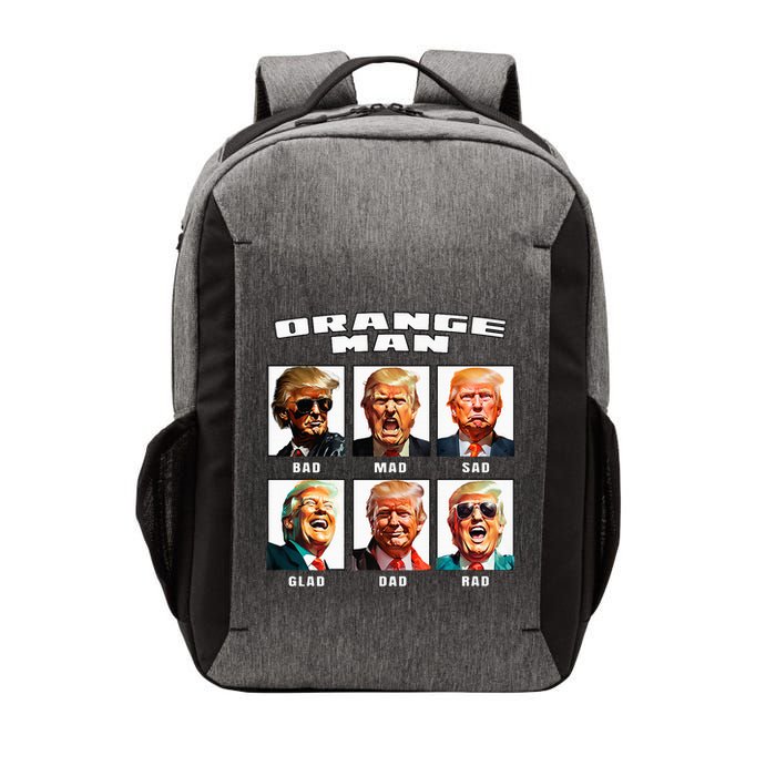 Orange Man Bad The Many Faces of Donald Trump Vector Backpack