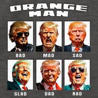 Orange Man Bad The Many Faces of Donald Trump Vector Backpack