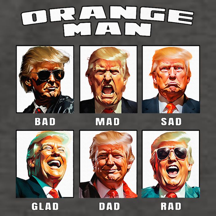 Orange Man Bad The Many Faces of Donald Trump Vector Backpack
