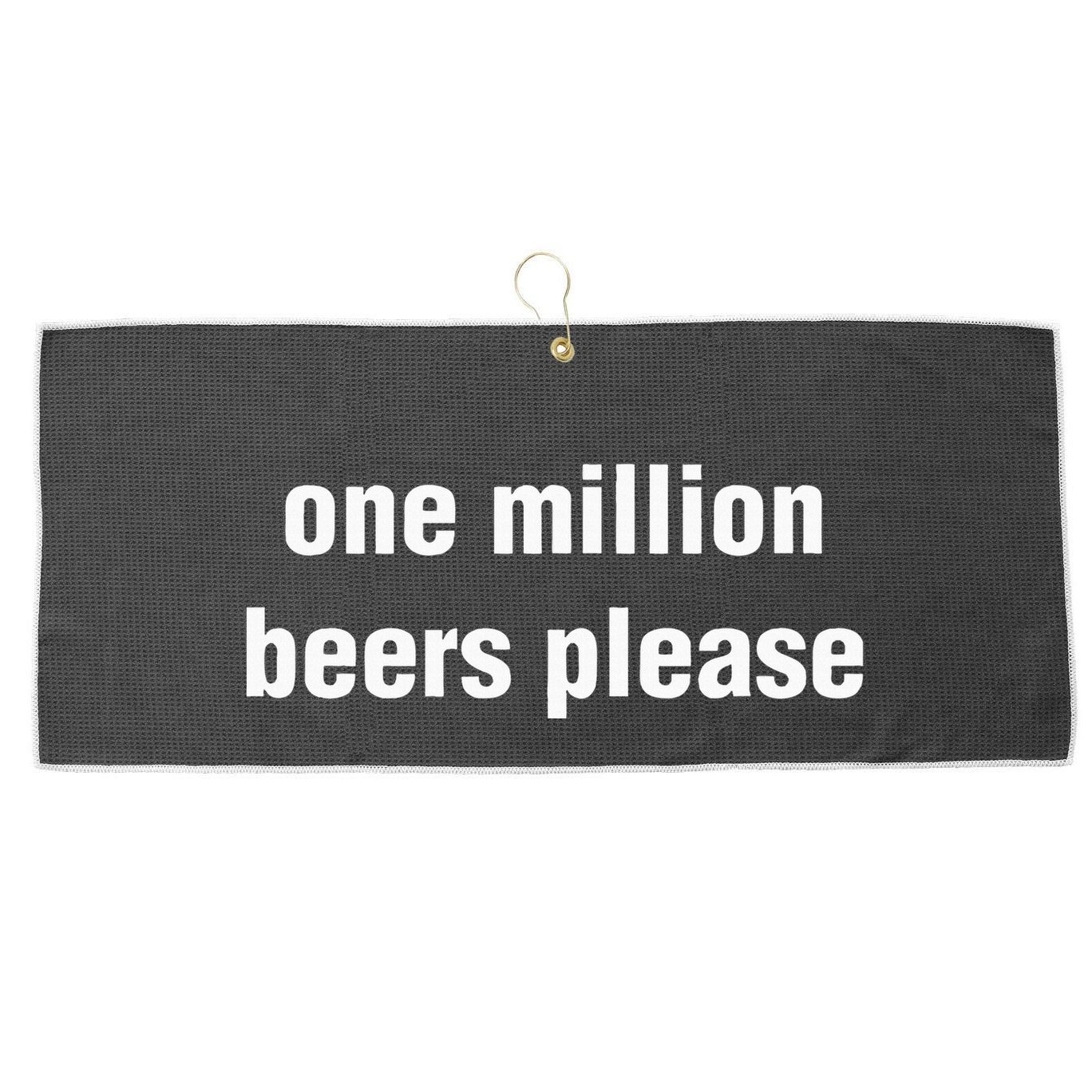 One Million Beers Please Large Microfiber Waffle Golf Towel