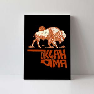 Oklahoma Map Bison Buffalo Oklahoma Souvenir Canvas