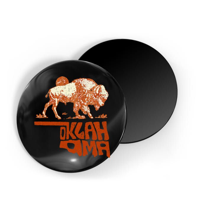 Oklahoma Map Bison Buffalo Oklahoma Souvenir Magnet