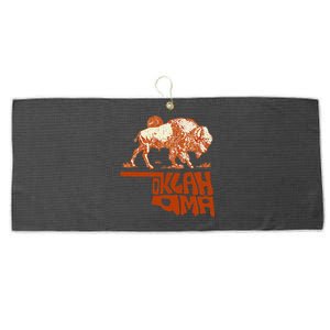 Oklahoma Map Bison Buffalo Oklahoma Souvenir Large Microfiber Waffle Golf Towel