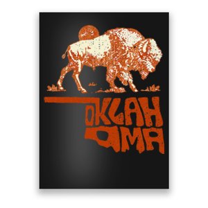 Oklahoma Map Bison Buffalo Oklahoma Souvenir Poster