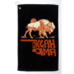 Oklahoma Map Bison Buffalo Oklahoma Souvenir Platinum Collection Golf Towel