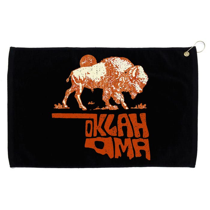 Oklahoma Map Bison Buffalo Oklahoma Souvenir Grommeted Golf Towel