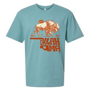 Oklahoma Map Bison Buffalo Oklahoma Souvenir Sueded Cloud Jersey T-Shirt