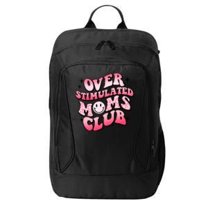 Overstimulated Moms Club Boho Groovy Funny Mothers Day City Backpack