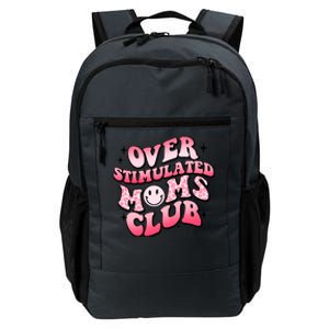 Overstimulated Moms Club Boho Groovy Funny Mothers Day Daily Commute Backpack