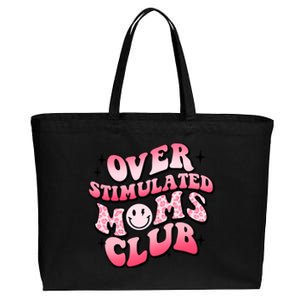 Overstimulated Moms Club Boho Groovy Funny Mothers Day Cotton Canvas Jumbo Tote