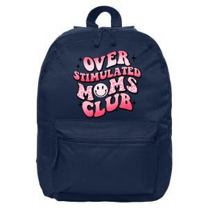 Overstimulated Moms Club Boho Groovy Funny Mothers Day 16 in Basic Backpack