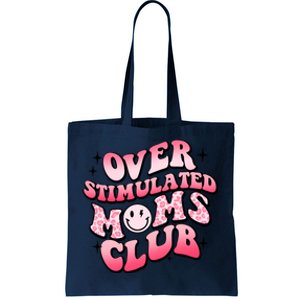 Overstimulated Moms Club Boho Groovy Funny Mothers Day Tote Bag