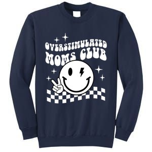 Overstimulated Moms Club Boho Smiley Mother Day Sweatshirt