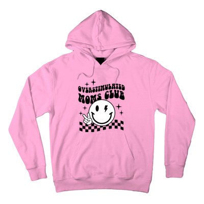 Overstimulated Moms Club Boho Smiley Mother Day Hoodie