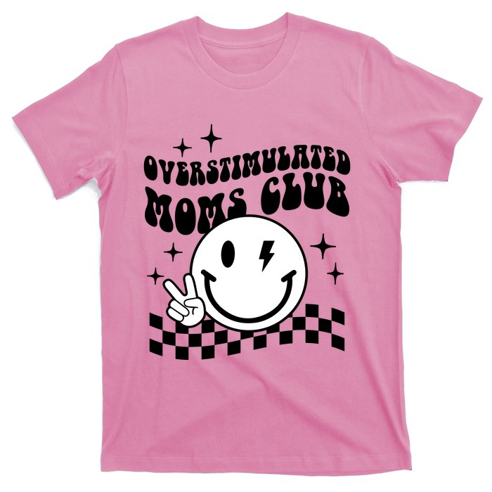 Overstimulated Moms Club Boho Smiley Mother Day T-Shirt