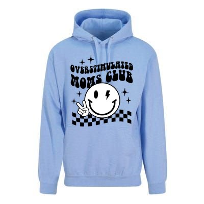 Overstimulated Moms Club Boho Smiley Mother Day Unisex Surf Hoodie