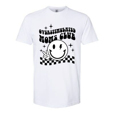 Overstimulated Moms Club Boho Smiley Mother Day Softstyle CVC T-Shirt