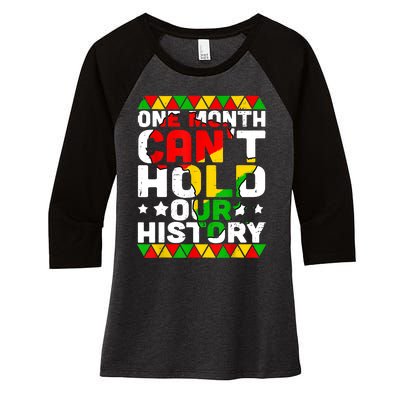 One Month Can't Hold Our History African Black History Month Women's Tri-Blend 3/4-Sleeve Raglan Shirt