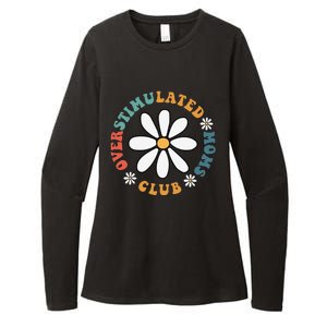 Overstimulated Moms Club Groovy Funny Trendy Words On Back Womens CVC Long Sleeve Shirt