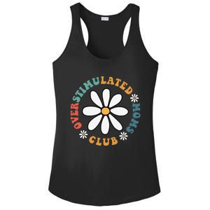 Overstimulated Moms Club Groovy Funny Trendy Words On Back Ladies PosiCharge Competitor Racerback Tank