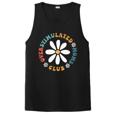 Overstimulated Moms Club Groovy Funny Trendy Words On Back PosiCharge Competitor Tank